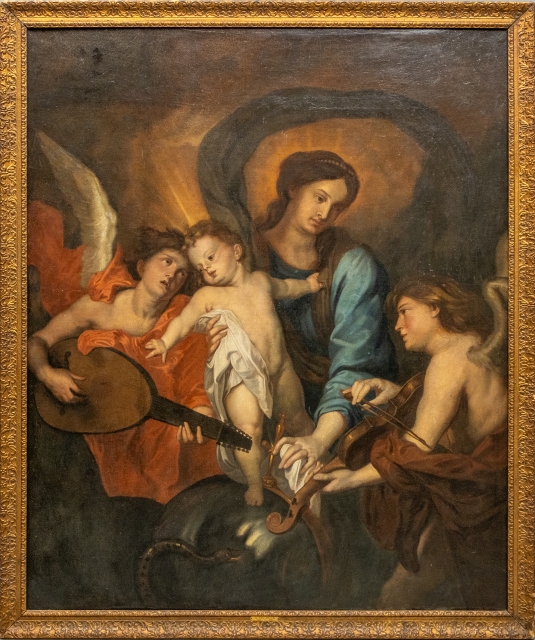 1 Renaissance Painting: Mary With Child Copy After An Original By Anthony Van Dyck (1599-1641) In The Yale University Art Gallery