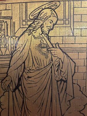 1  Retable - Plague Depicting The Sacred Heart & Margareta Maria Alacoque