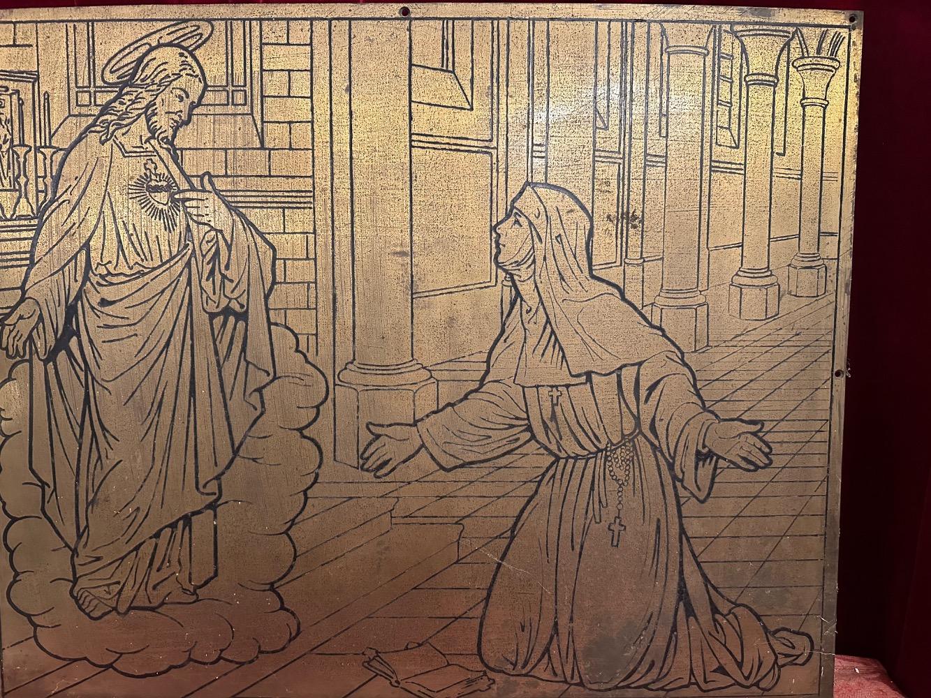 1  Retable - Plague Depicting The Sacred Heart & Margareta Maria Alacoque