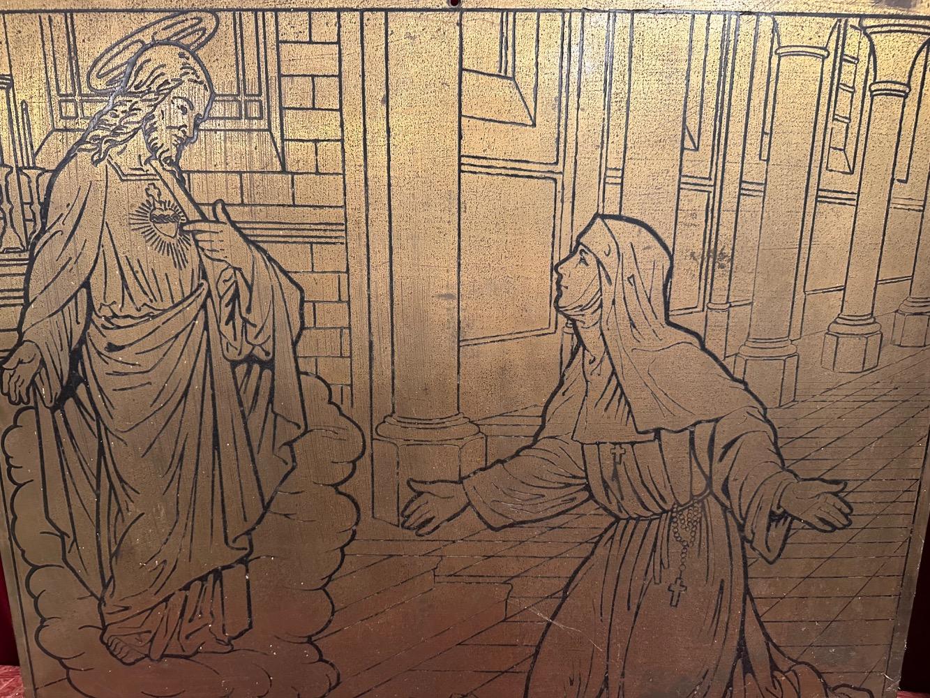 1  Retable - Plague Depicting The Sacred Heart & Margareta Maria Alacoque