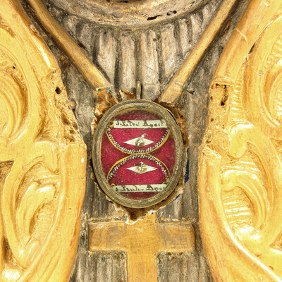 Reliquary - Relic Bust Relics St. Peter & St. Paul style Rococo en Hand - Carved Wood / Polychrome, Italy 18 th century