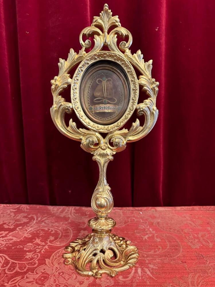 1 Rococo - Style Reliquary - Relic Ex Arcus Sepulcre St. Jean Baptist De La Salle