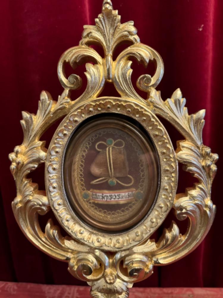 1 Rococo - Style Reliquary - Relic Ex Arcus Sepulcre St. Jean Baptist De La Salle