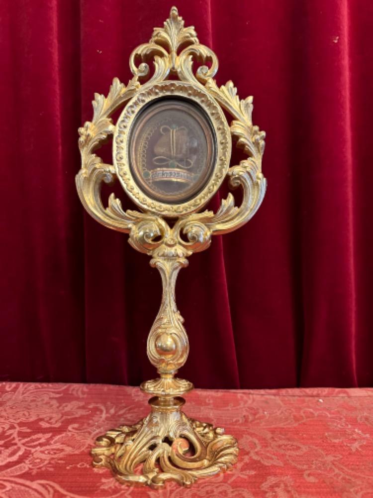 1 Rococo - Style Reliquary - Relic Ex Arcus Sepulcre St. Jean Baptist De La Salle