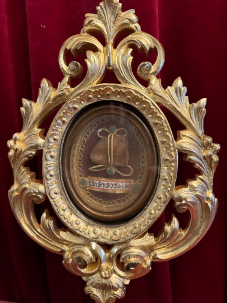 1 Rococo - Style Reliquary - Relic Ex Arcus Sepulcre St. Jean Baptist De La Salle