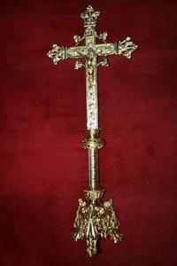 Altar - Cross style roman en bronze, France 19th century