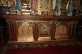 Classicistic Altar , Hand-Carved Wood / Gilt , Table Full Oak , Bronze Tabernacle (Safe) , Corpus & Reliefs Wood , Angels Terra-Cotta style roman en wood polychrome, Dutch 19th century