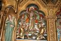 1 roman Classicistic Altar , Hand-Carved Wood / Gilt , Table Full Oak , Bronze Tabernacle (Safe) , Corpus & Reliefs Wood , Angels Terra-Cotta