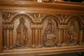 Stunning Altar style roman en HEAVILY HAND-CARVED FULL-OAK, Monastery Belgium 19th century ( anno 1867 )