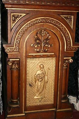 Tabernacle style Roman en wood oak, France 19th century