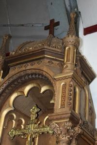 Altar style Romanesque en Oak wood, France 19th century