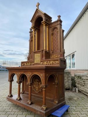 Altar style Romanesque en Oak wood / Gilt / Painted, France