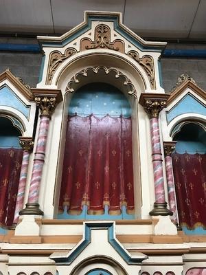 Altar style Romanesque en wood polychrome, 19th century ( anno 1880 )