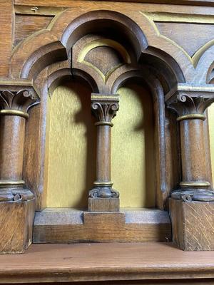 Altar All Sides Equal style Romanesque en Oak Wood, France 19th century ( anno 1870 )