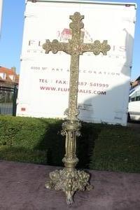 Altar - Cross style Romanesque en bronze, France 19th century