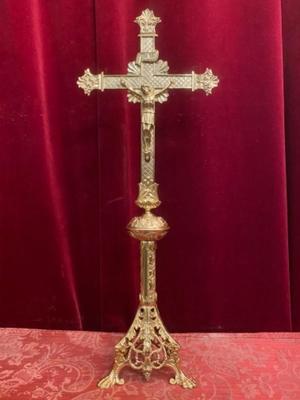 Altar - Cross style Romanesque en Bronze / Polished and Varnished, France 19 th century ( Anno 1890 )