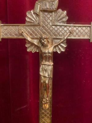 Altar - Cross style Romanesque en Bronze / Polished and Varnished, France 19 th century ( Anno 1890 )