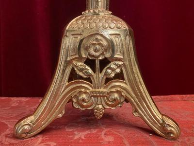 Altar - Cross style Romanesque en Bronze / Polished / New Varnished, France 19th century ( anno 1890 )