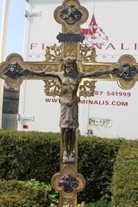 Altar - Cross style Romanesque en bronze, France 19th century