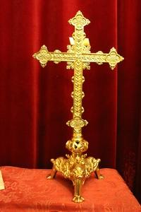 Altar - Cross style Romanesque en Bronze / Gilt, France 19th century