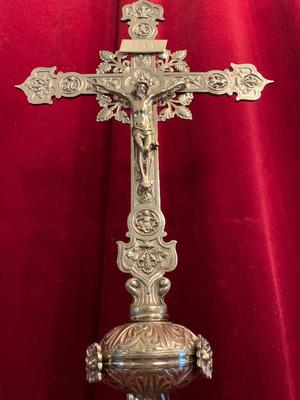 Altar - Cross style Romanesque en Bronze / Plated Silver / Polished Varnished, France 19th century