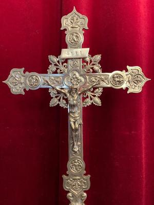 Altar - Cross style Romanesque en Bronze / Plated Silver / Polished Varnished, France 19th century