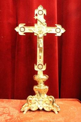 Altar - Cross style Romanesque en Bronze / Polished and Varnished, France 19th century