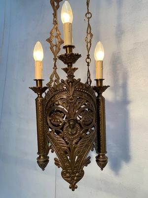 Chandelier style Romanesque en Bronze, France 19th century