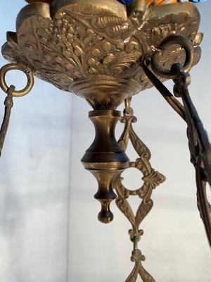 Chandelier style Romanesque en Bronze, France 19 th century