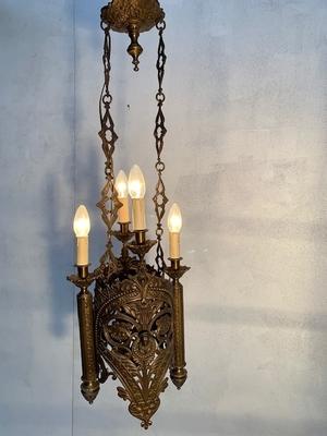 Chandelier style Romanesque en Bronze, France 19th century