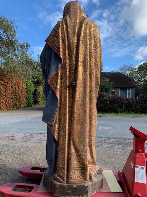 1 Romanesque Exceptional Life Size St. Anne Statue. Weight 137 Kgs.