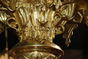 Exceptional Sanctuary Lamp  style Romanesque en Bronze / Polished and Varnished, France 19th century (1870)