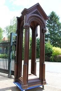 Exposition - Chapel style Romanesque en Oak wood, Belgium 19th century