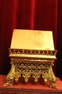 Missal Stand style Romanesque en Brass / Bronze / Polished and Varnished, France 19th century