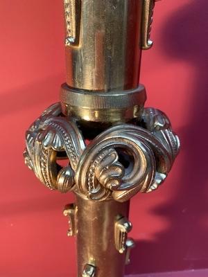 Pascal Candlestick Measures Without Pin style Romanesque en Bronze / Gilt, France 19th century