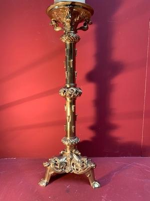 Pascal Candlestick Measures Without Pin style Romanesque en Bronze / Gilt, France 19th century