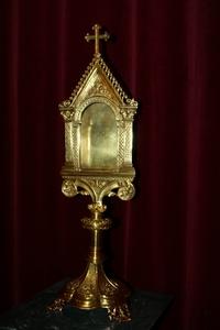 Reliquary style Romanesque en Brass / Bronze / Polished and Varnished, France 19th century