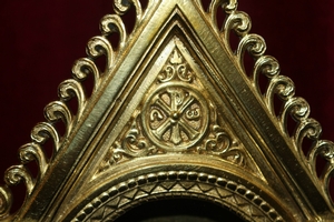 Reliquary style Romanesque en Brass / Bronze / Polished and Varnished, France 19th century