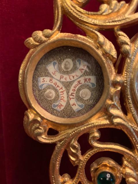 1 Romanesque Reliquary - Relic Of The True Cross. Relics Of All 12 Apostles