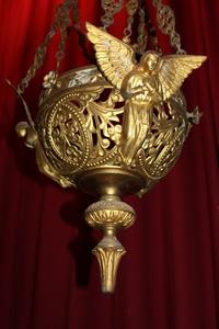 Sanctuary Lamp style Romanesque en Bronze / Gilt, France 19th century