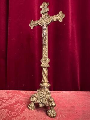 Altar - Cross style Romanesque - Style en Bronze Gilt, Belgium  19 th century ( Anno 1875 )