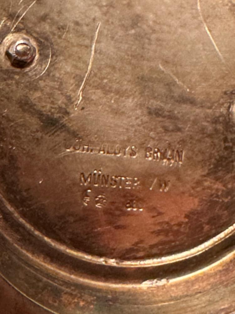 1 Romanesque - Style Chalice With Original Paten Spoon & Case Stamped Joh. Aloys Bruijn Munster