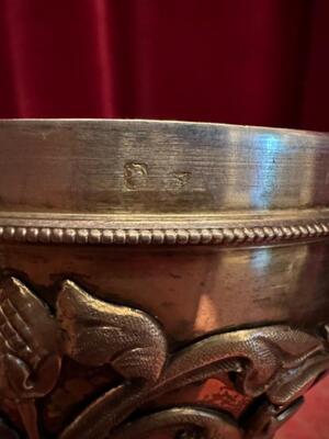 Ciborium  style Romanesque - Style en Full - Silver / Enamel / Silver Marks Present, France  19 th century ( Anno 1840 )