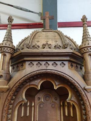 Exceptional Altar  style Romanesque - Style en Oak wood, France 20 th century ( Anno 1930 )