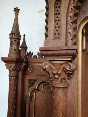 Exceptional Altar  style Romanesque - Style en Oak wood, France 20 th century ( Anno 1930 )