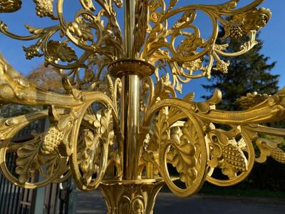 Exceptional Candle Holder style Romanesque - Style en Full Bronze Polished and Varnished, Flemish - Belgium 19 th century ( Anno 1875 )