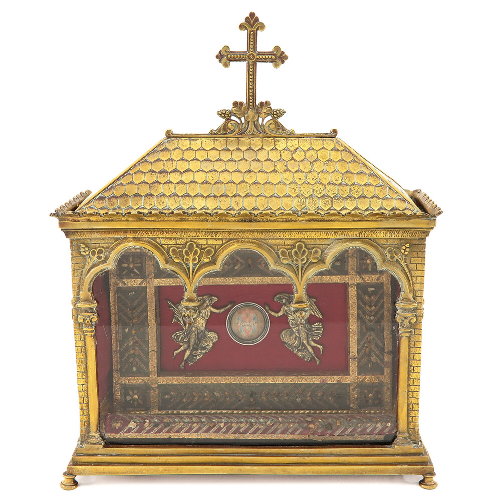 1 Romanesque - Style Exceptional Reliquary Relic Of The True Cross & 120 Relics More