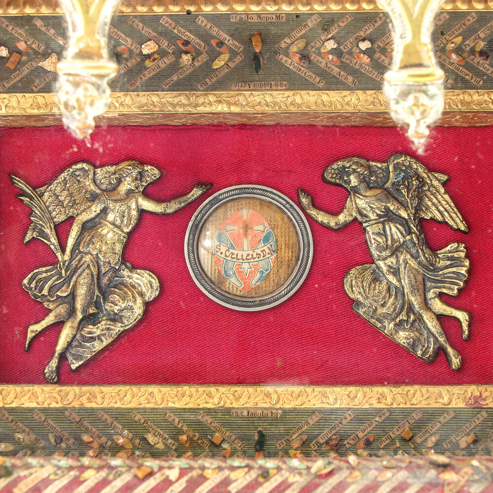 1 Romanesque - Style Exceptional Reliquary Relic Of The True Cross & 120 Relics More