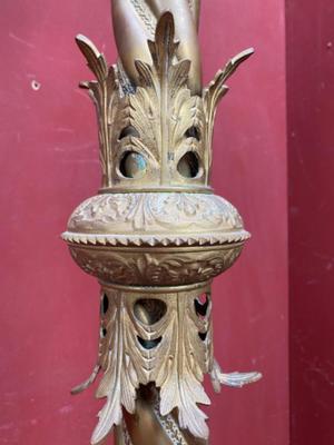 Candelabra style Romanesque - Style / Gothic - Style en Brass / Bronze , France 19 th century ( Anno 1880 )