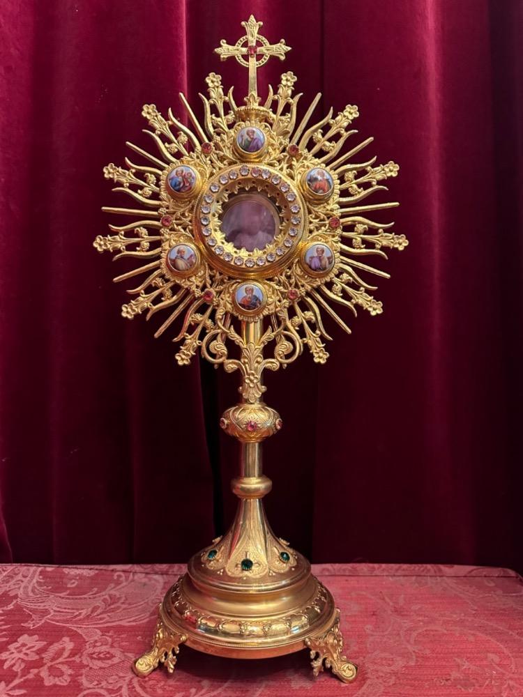 1 Romanesque - Style Monstrance With Original Case & Lunula